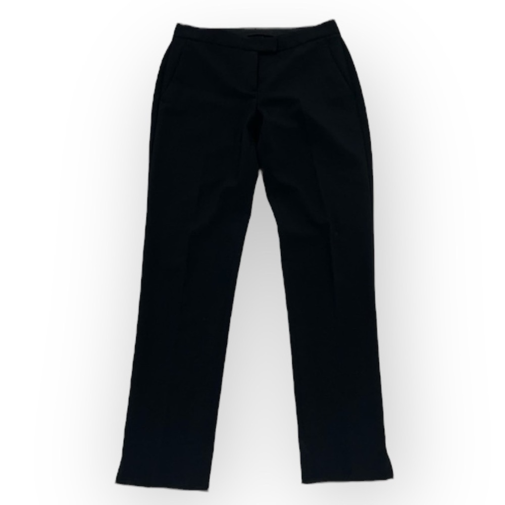 Theory Black Virgin Wool Blend Straight Leg classic Trousers size 00